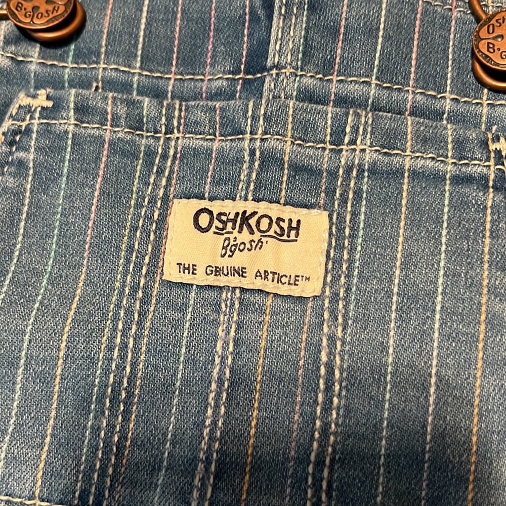 OshKosh B’Gosh Toddler Girl’s Rainbow striped bibed overhauls NWT Size 3 - Picture 4 of 5